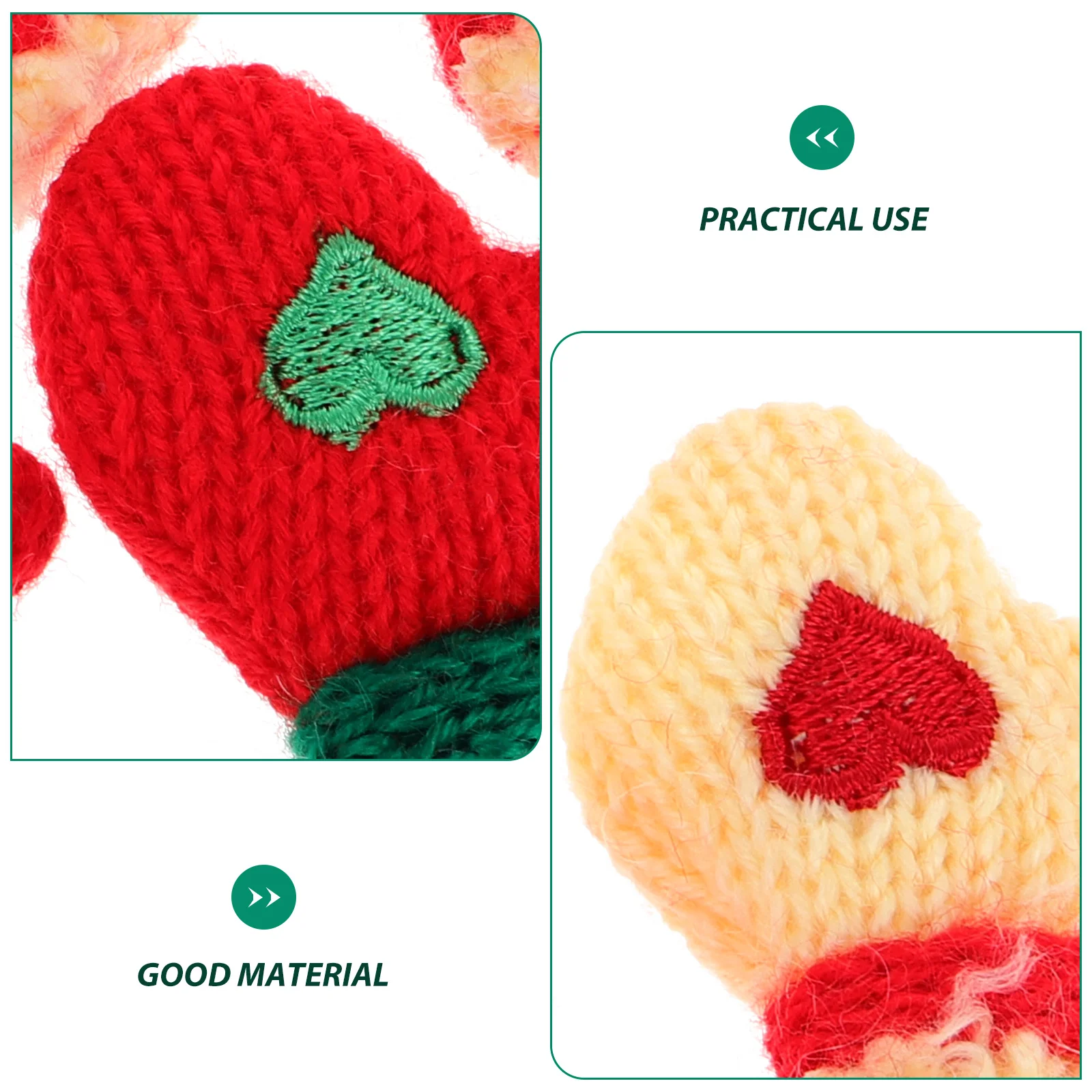 2 piezas de guantes tejidos de lana navideños para horno tejido para manualidades adornos decorativos de felpa Miss Small Weave