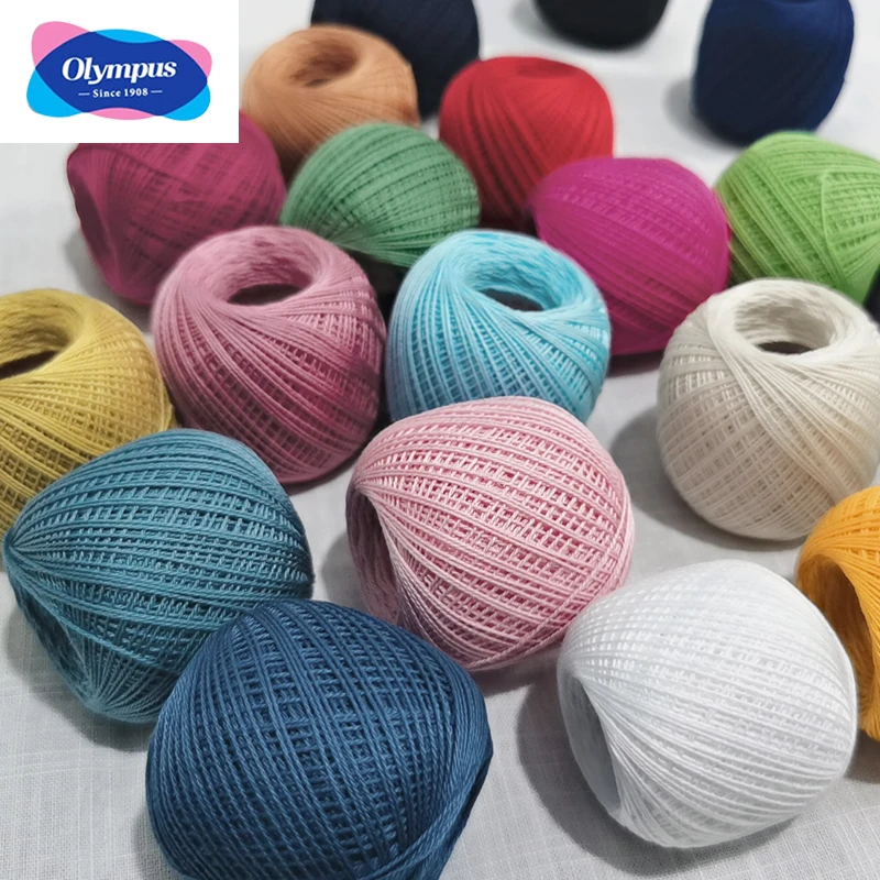 New product imported from Japan Olympus Olympus embroidery thread flower cloth towel 3 strands fine solid color 80m pure cotton