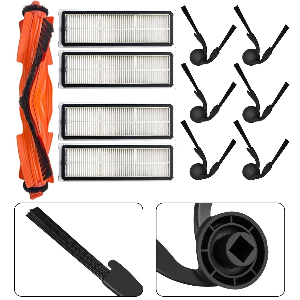 Main Brush Side Brush Filter Kit For Xiaomi S40 OV81 Robot Vacuum Cleaner Upgrade Cleaning Accessories For Home Use