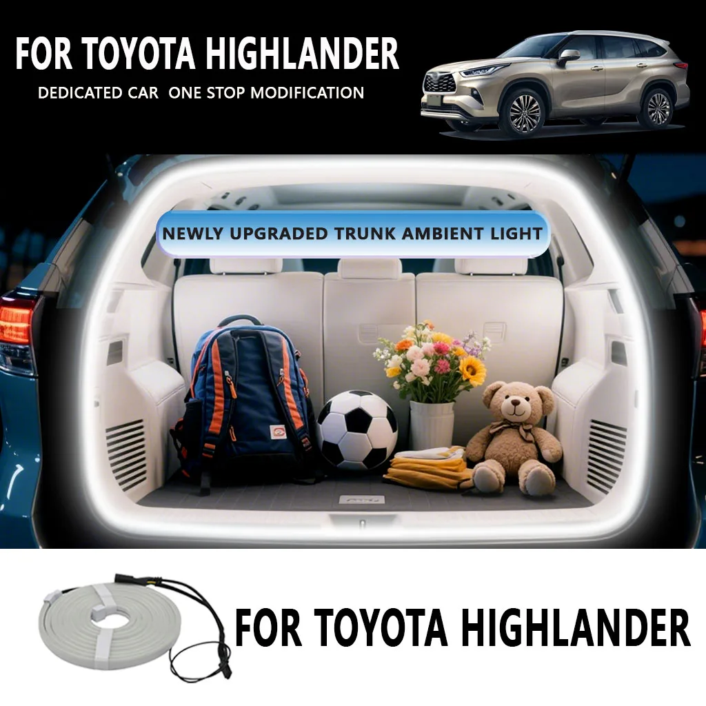 

FOR TOYOTA HIGHLANDER Rear Trunk LED Light Bar Strips Trunk Interior Decorative Lamp Strip Luggage Atmosphere Light