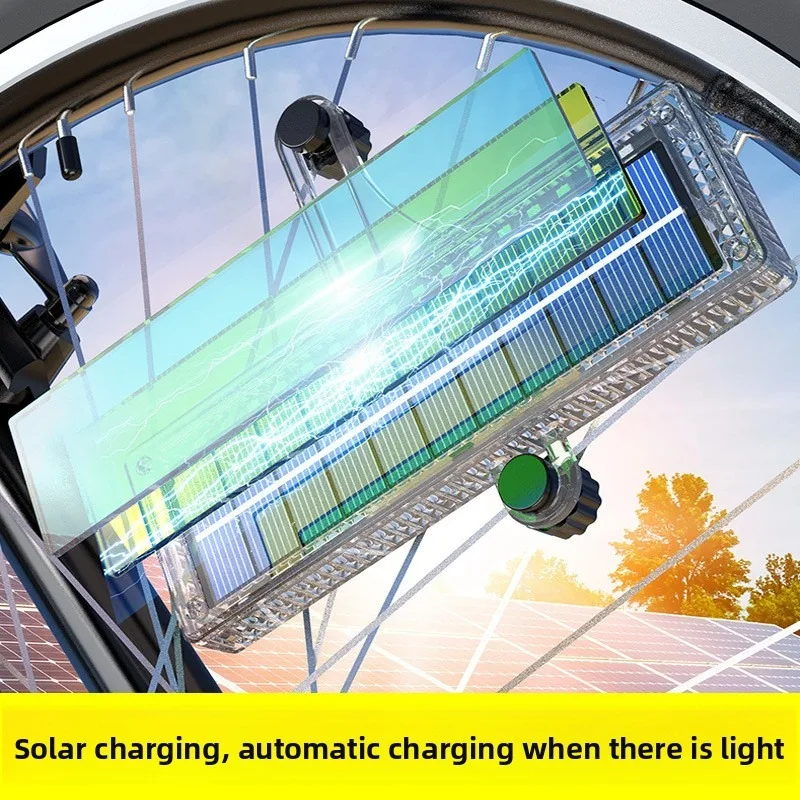 Solar-Powered Bike Valve Light with Induction - USB - Charging Bike Riding Light, Mountain Bike Pinwheel Hub Light