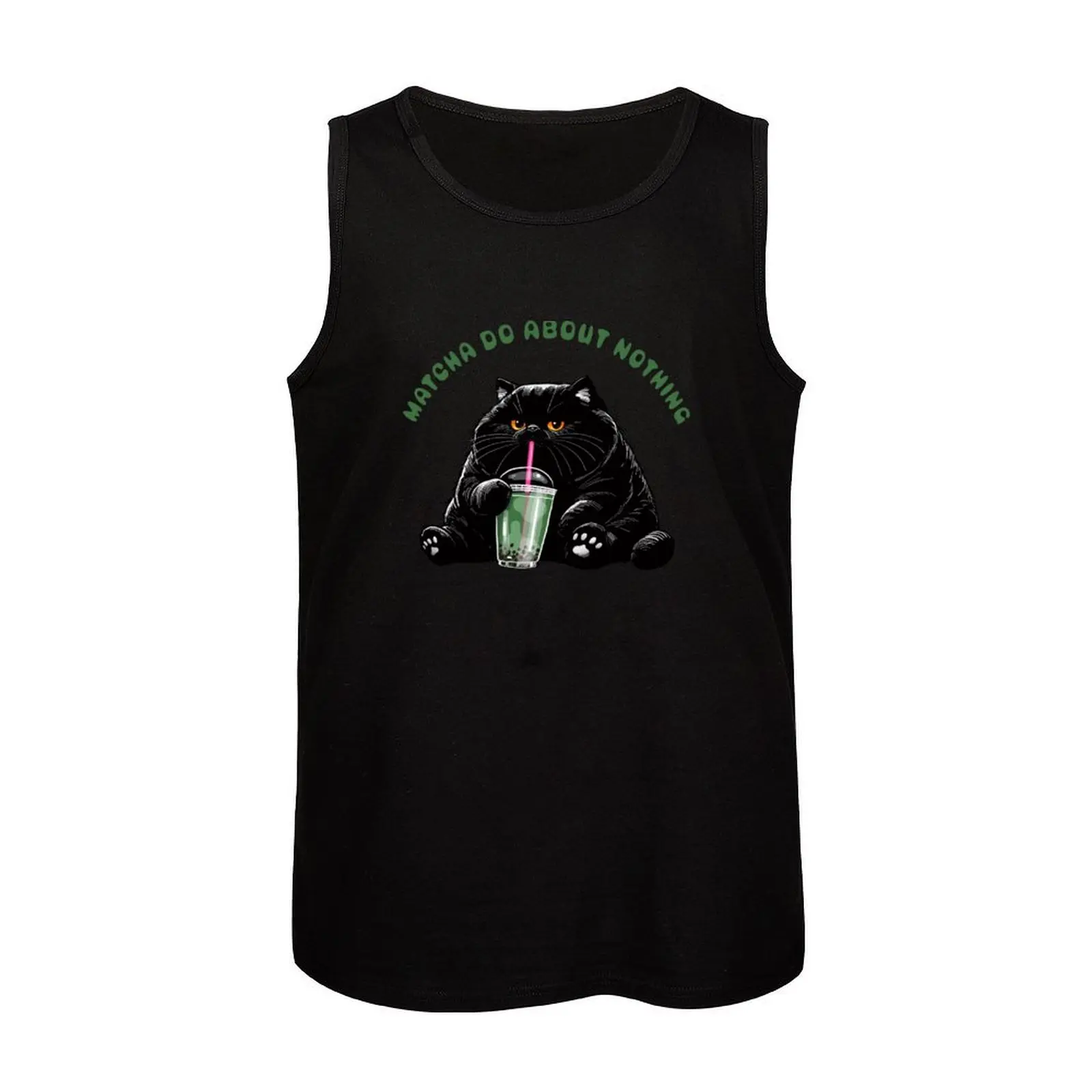 Chonky Cat Matcha Do About Nothing Майка хлопковые футболки мужские Мужская хлопковая футболка Мужские топы