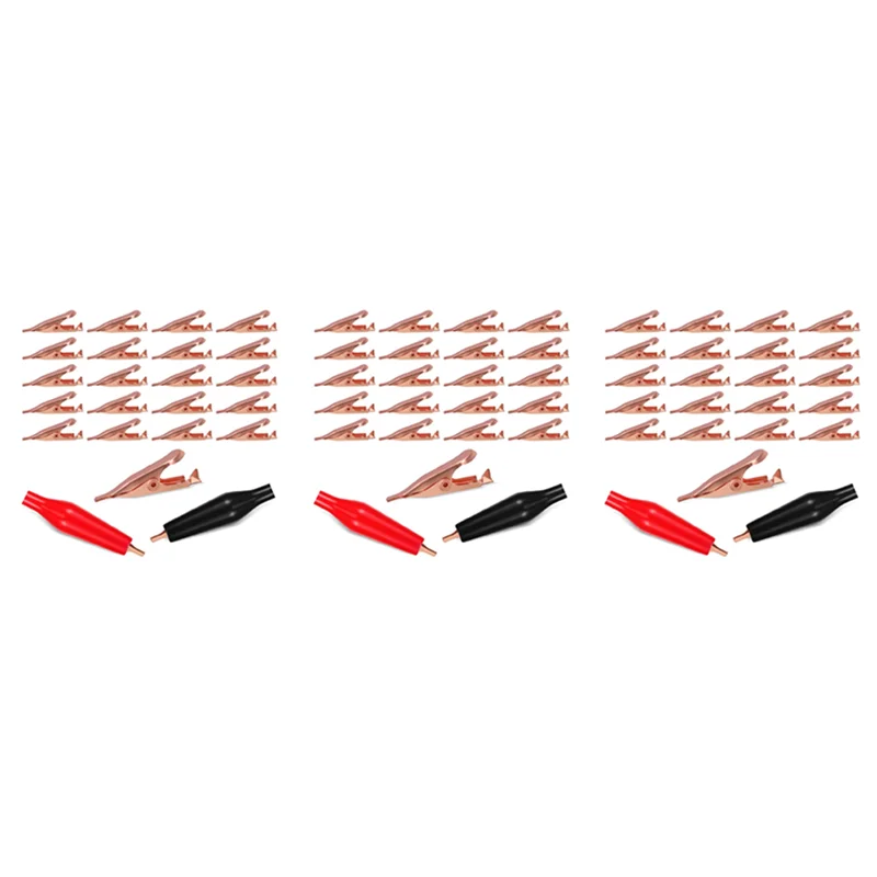

ABRU-60 Mini Toothless Alligator Test Clips,Solid Copper Clips Electrical, 5Amp With Protective Insulation Cover For Solder