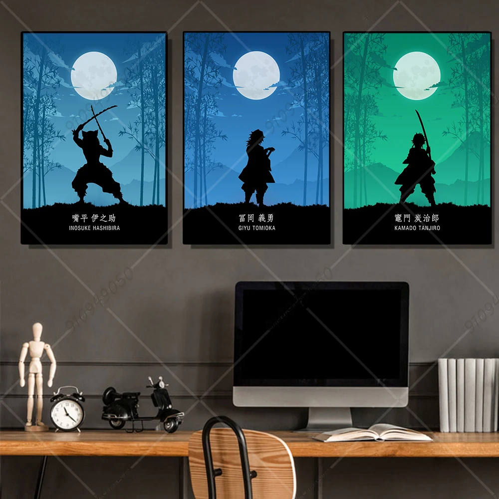 Anime Demon Slayer HD Canvas Print Kamado Tanjiro Lnosuke Kamado Nezuko Zenitsu Agatsuma Umeda Tengen Wall Art Home Decoration