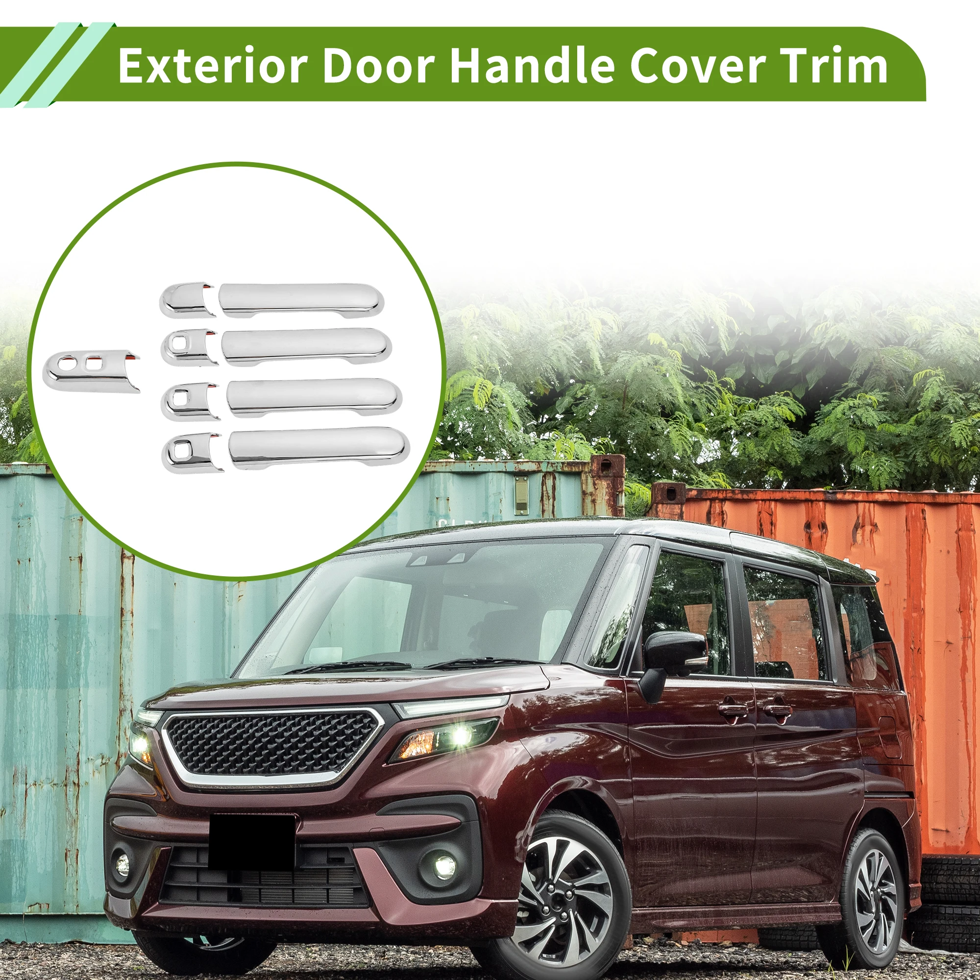 

UXCELL Exterior Door Handle Cover Trim Door Handle Cover for Suzuki Solio 2021-2022 Smart Silver Tone 1 Set