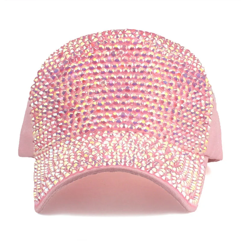 New Korean style trendy full diamond mesh cap baseball cap sunshade outdoor sun hat ins diamond stage peaked cap for women