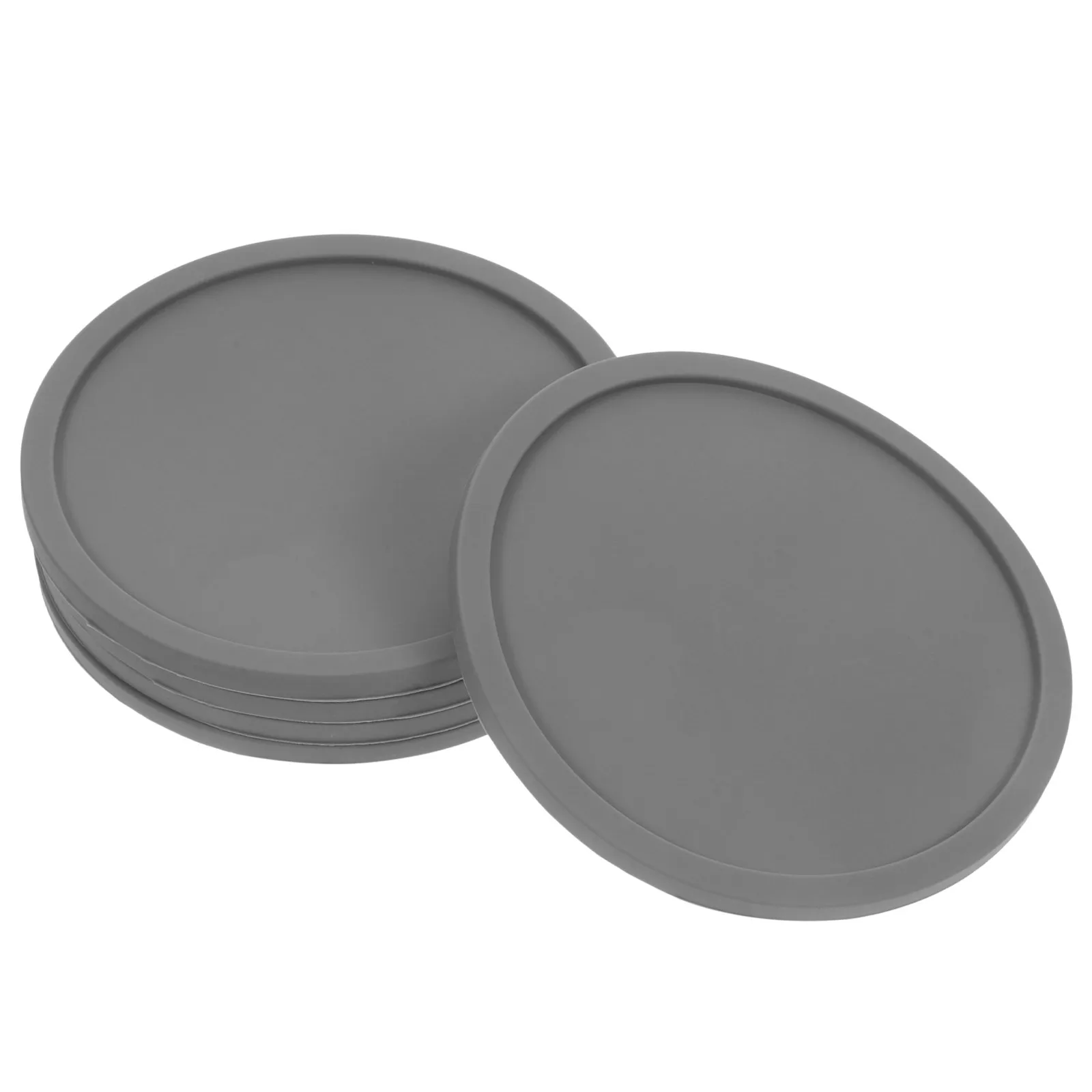 5Pcs Thick Food Grade Silicone Drink Coasters Non Slip Cup Placemats for Hot Cold Beverages Home Decor Kitchen Bar Table