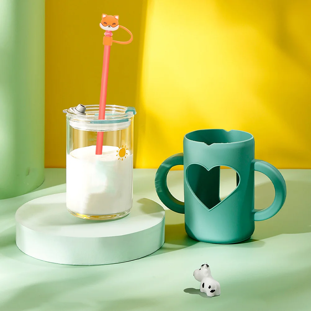 

10Pcs Lovely Cloud Shape Fox Straw Covers Cap Reusable Drinking Protection Straw Covers Cap Reusable Straws Caps