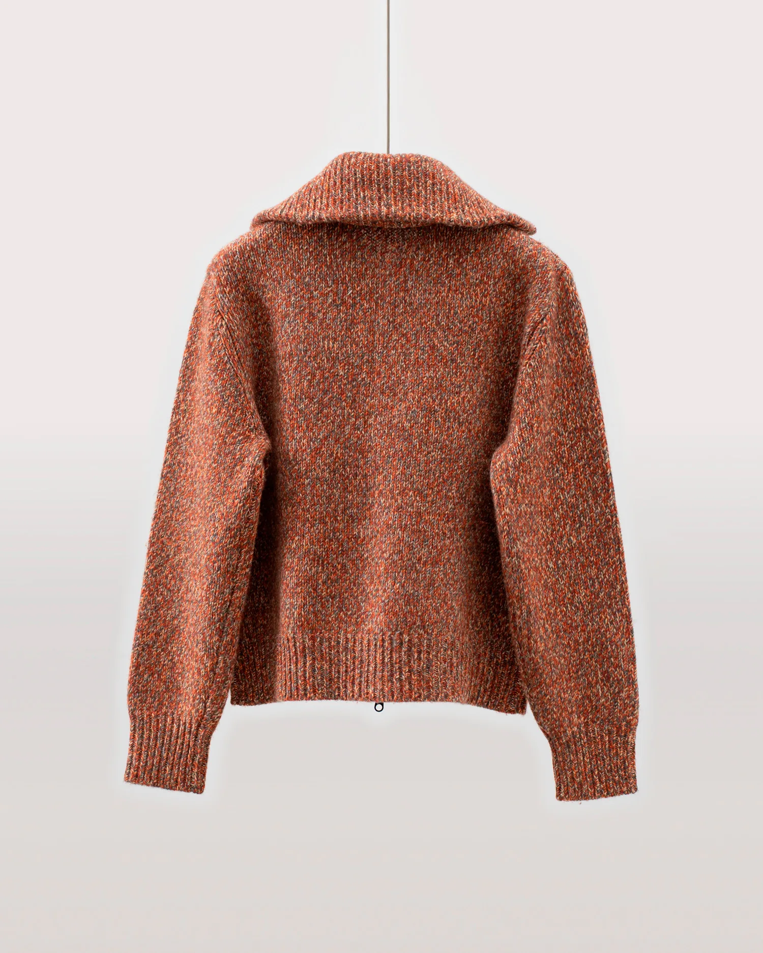 Outono e inverno nova lã floral fio zíper lapela malha cardigan grosso casual all-match topos jaqueta para mulher