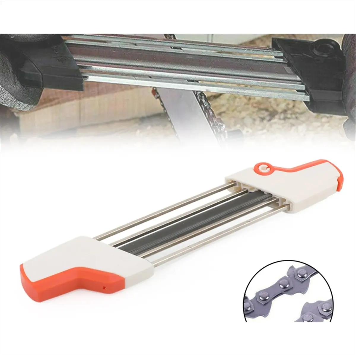 (AIMA) 2in1 Chain Sharpener Chains Grinding Tool Manual Chainsaw Sharpener File Grind Fits Chain Saw File 5.5mm Whetstone