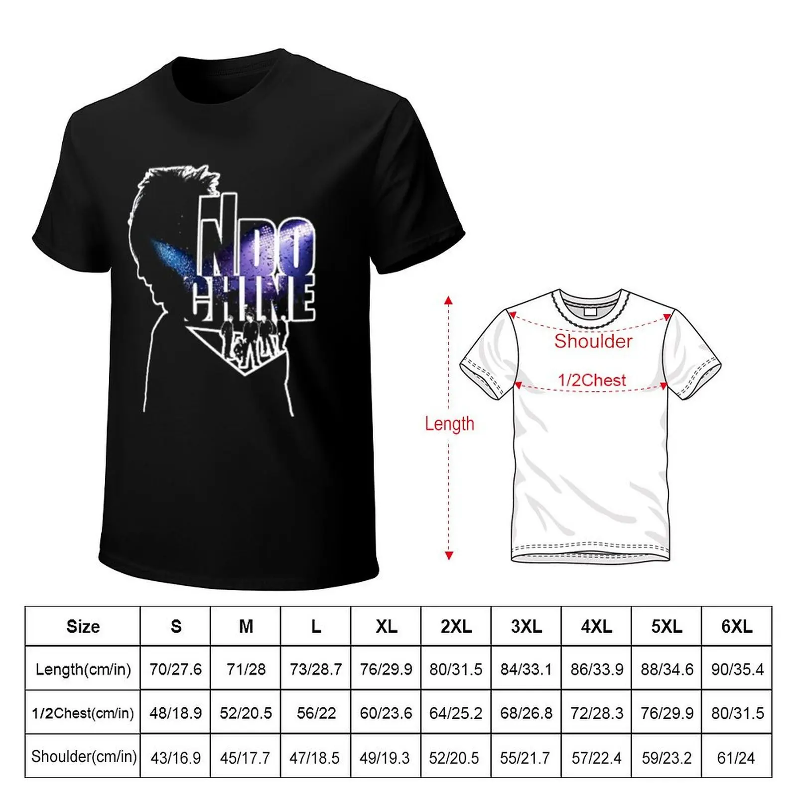 Best of Indochine band logo5 exselna Genres Rock, ?new wave T-Shirt Large Size Breathable Tee