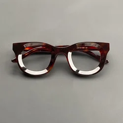 Designer Thick glasses frame Men's large frame Stereoscopic acetate optical glasses frame anti-blue light making prescription gl
