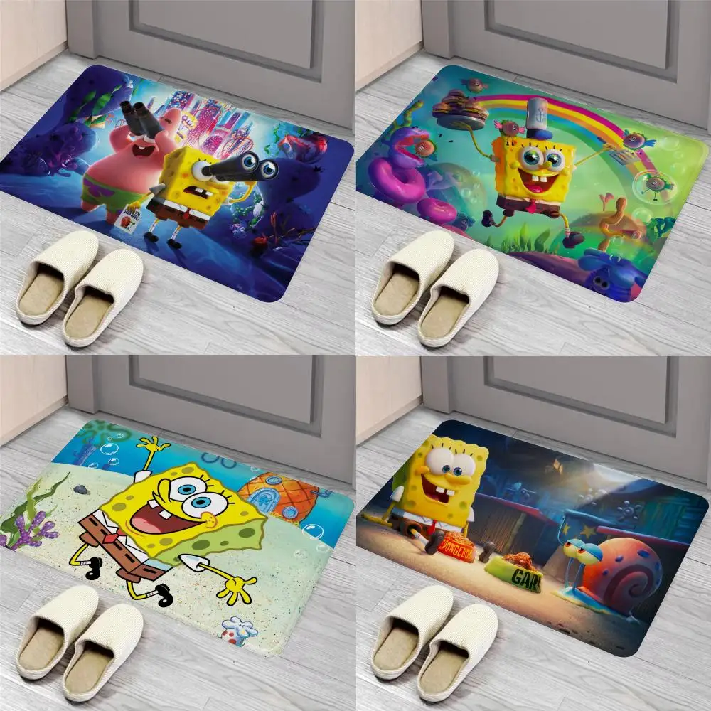 Cartoon S-Spo nges-bobes Cute Floor Mat Entrance Door Mat Nordic Style Home Doormat Bathroom-Toilet Mats Bedroom Hotel Decor Mat