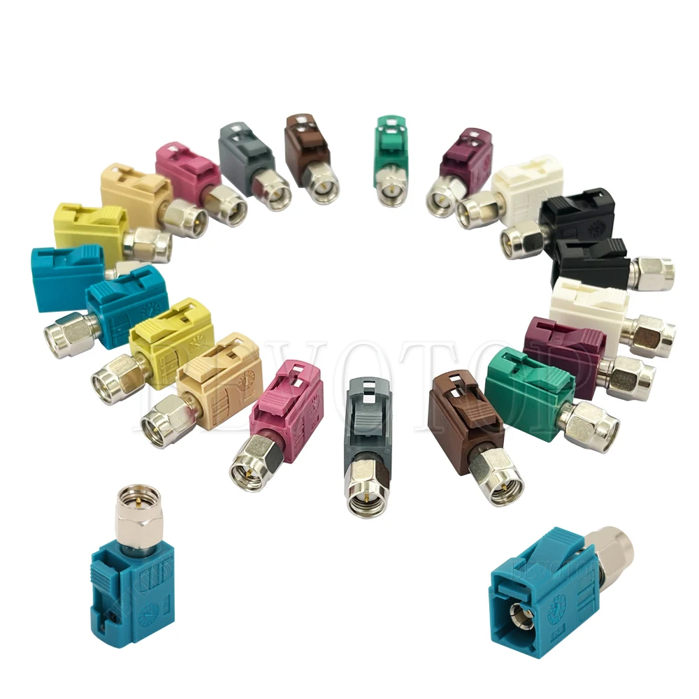 10PCS/Lot Fakra Code A/B/C/D/E/F/G/H/I/K/Z Female Jack to SMA Male Plug 50 Ohm Straight RF Coaxial Adapter