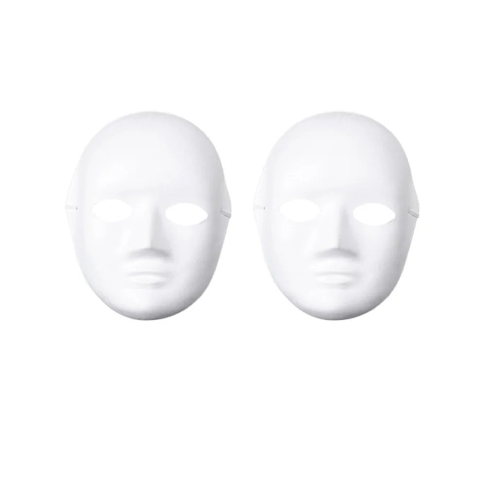 4pcs Paper Pulp Mask Simple DIY White Painting Mask for Dance Ball Festival Party Performance Club 2pcs Wome Face 2pcs Men Face