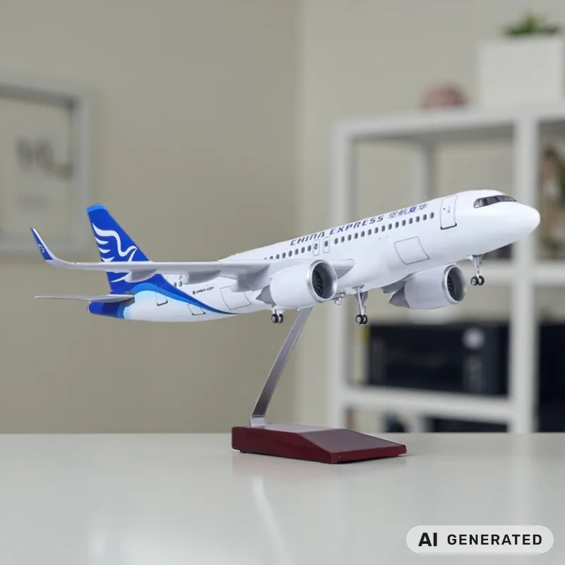 47cm Airplane Model A320 China Express Diecast Resin Model Planes 1/80 Scale Aircraft With Landing Gear For Adults Fun Souvenir