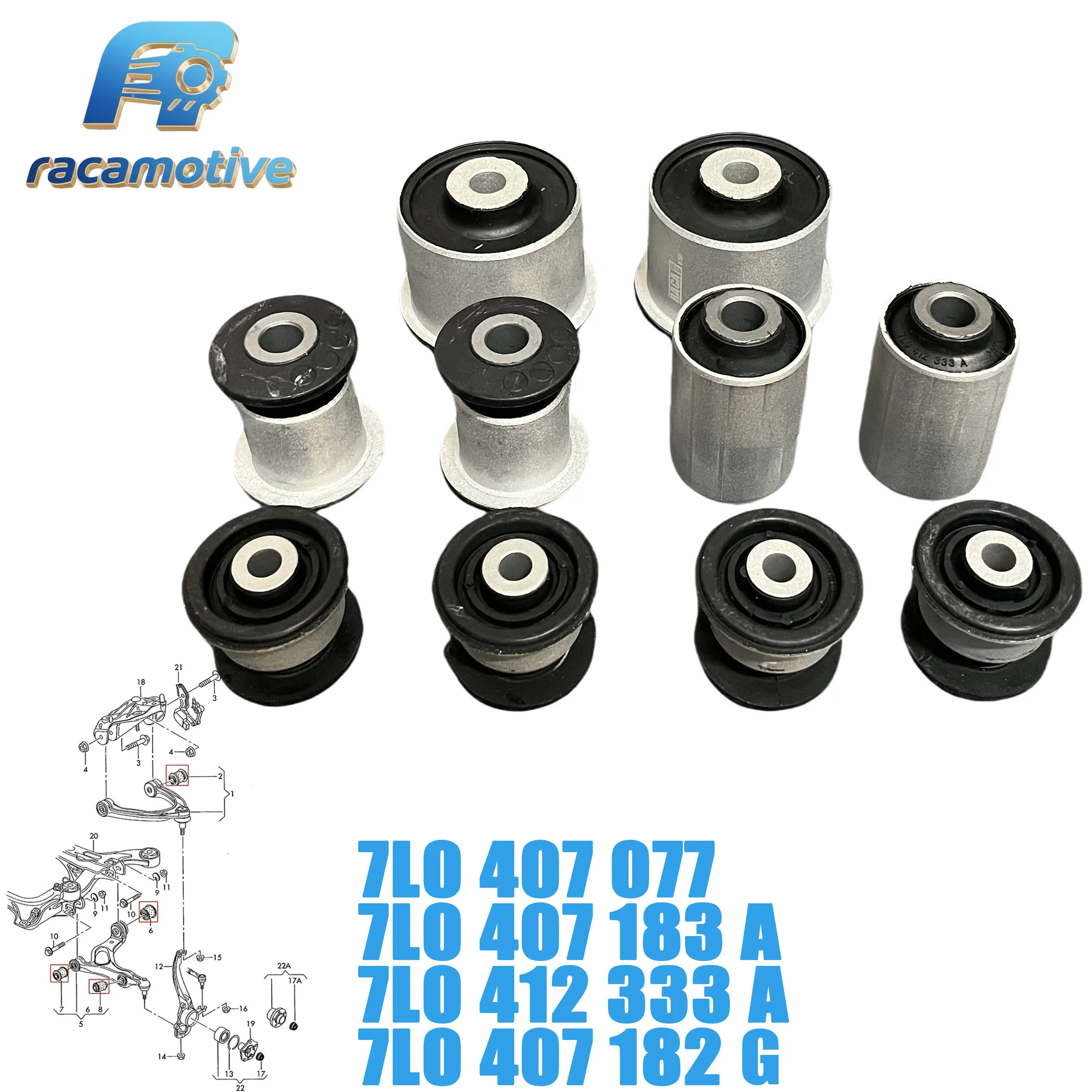 7L0407182G 7L0407183A 7L0412333A 7L0407077  for Volkswagen Touareg, Audi Q7, Porsche Cayenne Suspension Control Arm Bushing Kit.