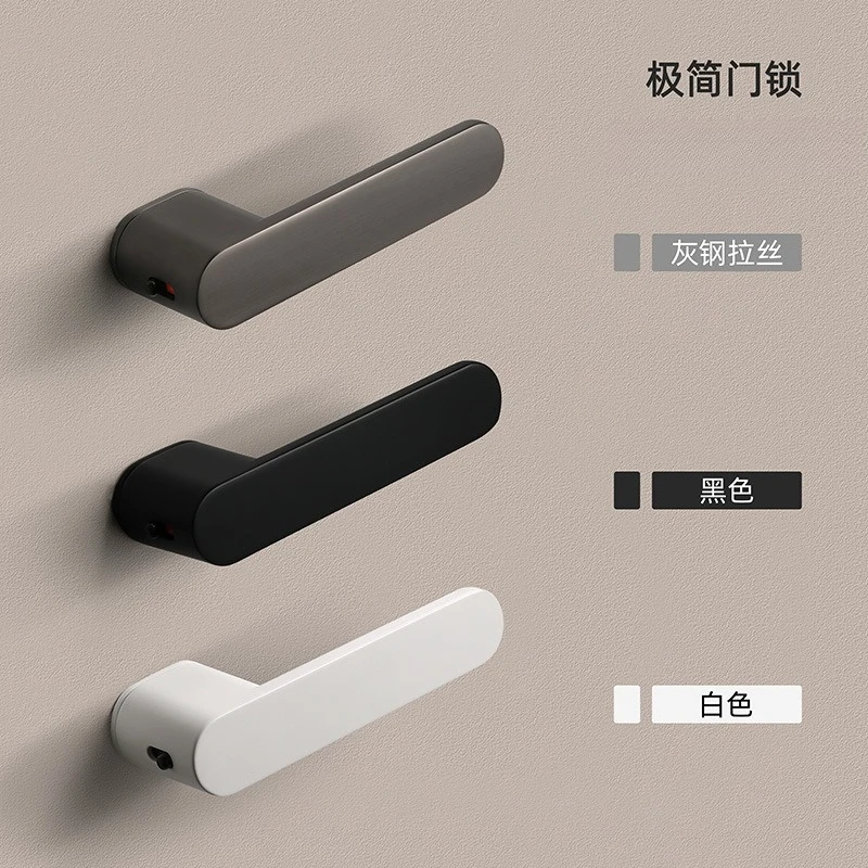 

Бесшумная дверная ручка для спальни, серо-черный дверной замок, минималистичный экологичный деревянный дверной замок, магнитный замок для внутренних дверей