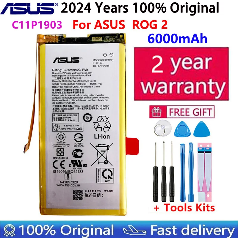 Original C11P1901 C11P1903 6000mAh Replacement  Phone Battery For ASUS ROG 2 ROG Phone 3 ROG3 ZS661KS ZS660KL I001DB Batteries