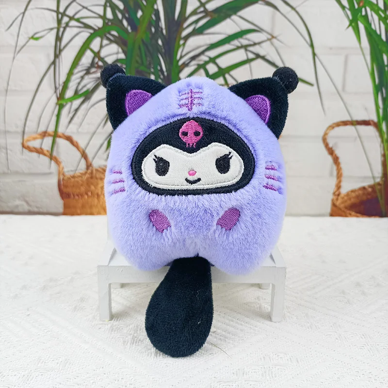 

LLavero de peluche bonito Sanrio, periférico de animé Kuromi, mochila, cadena colgante, regalos de vacaciones para niños y niñas