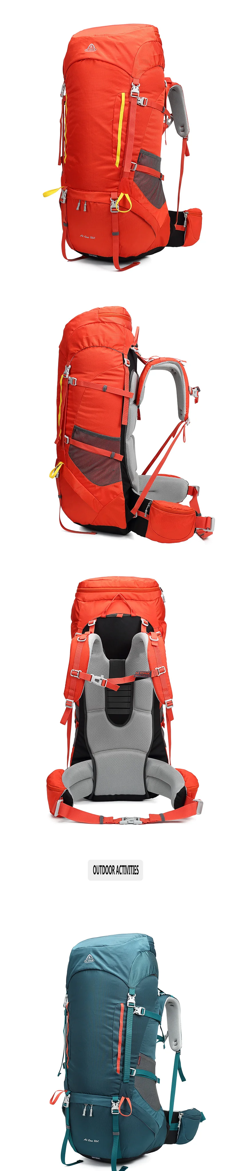 80L Reise Sport Wandern Tasche Große Kapazität Camping Rucksack Fahrrad Mochila Einstellbare Molle Klettern Daypack mit Regen Abdeckung – Detail 6