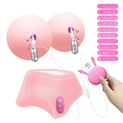 Nipple Clitoral Vibrator Sex Toys for Women 2 in 1 Nipple Clamp Breast Massage Clitoral Stimulator Vibrating Egg Adult Sex Toys