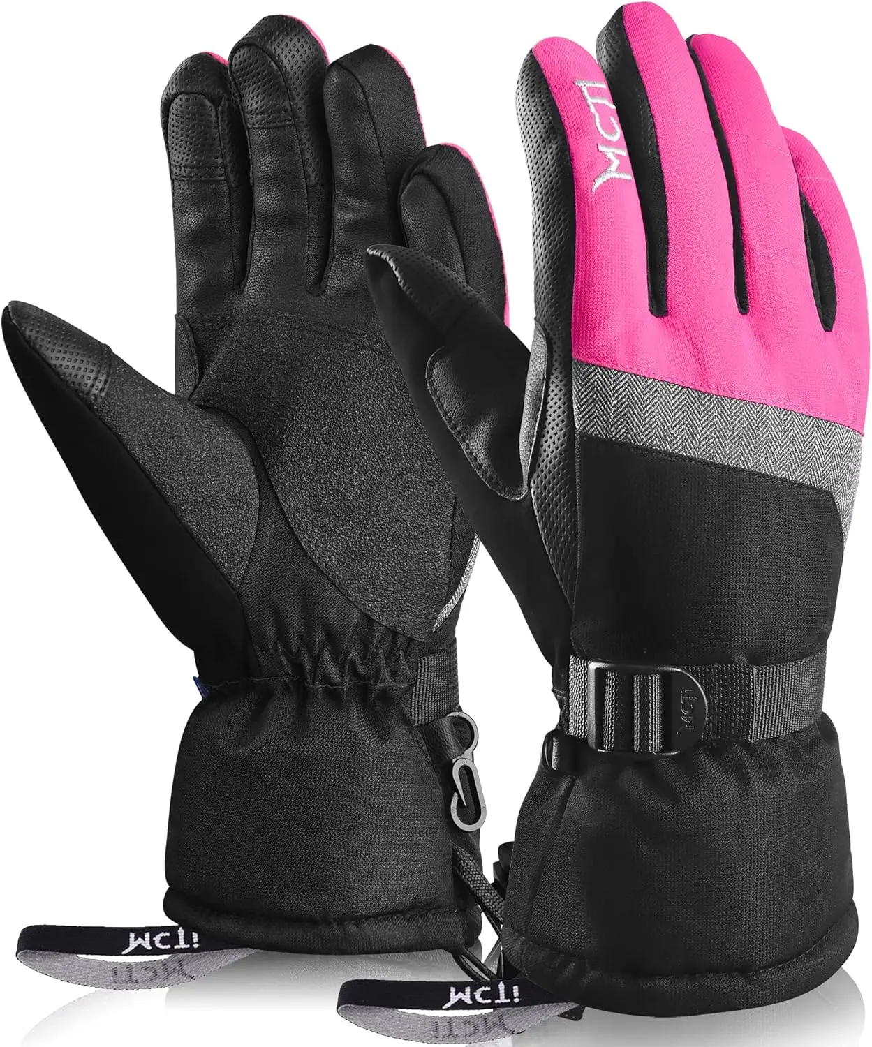 

Ski Gloves,Winter Waterproof Snowboard 3M Thinsulate Warm Touchscreen Cold Weather Women Gloves Wrist Leashes
