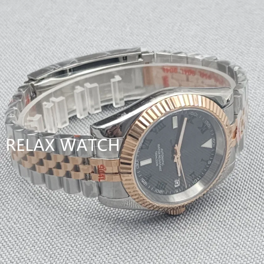 36mm 39mm Sapphire Glass Log Style Stainless Steel Watch Japanese Nh35 Automatic Mechanical Movement