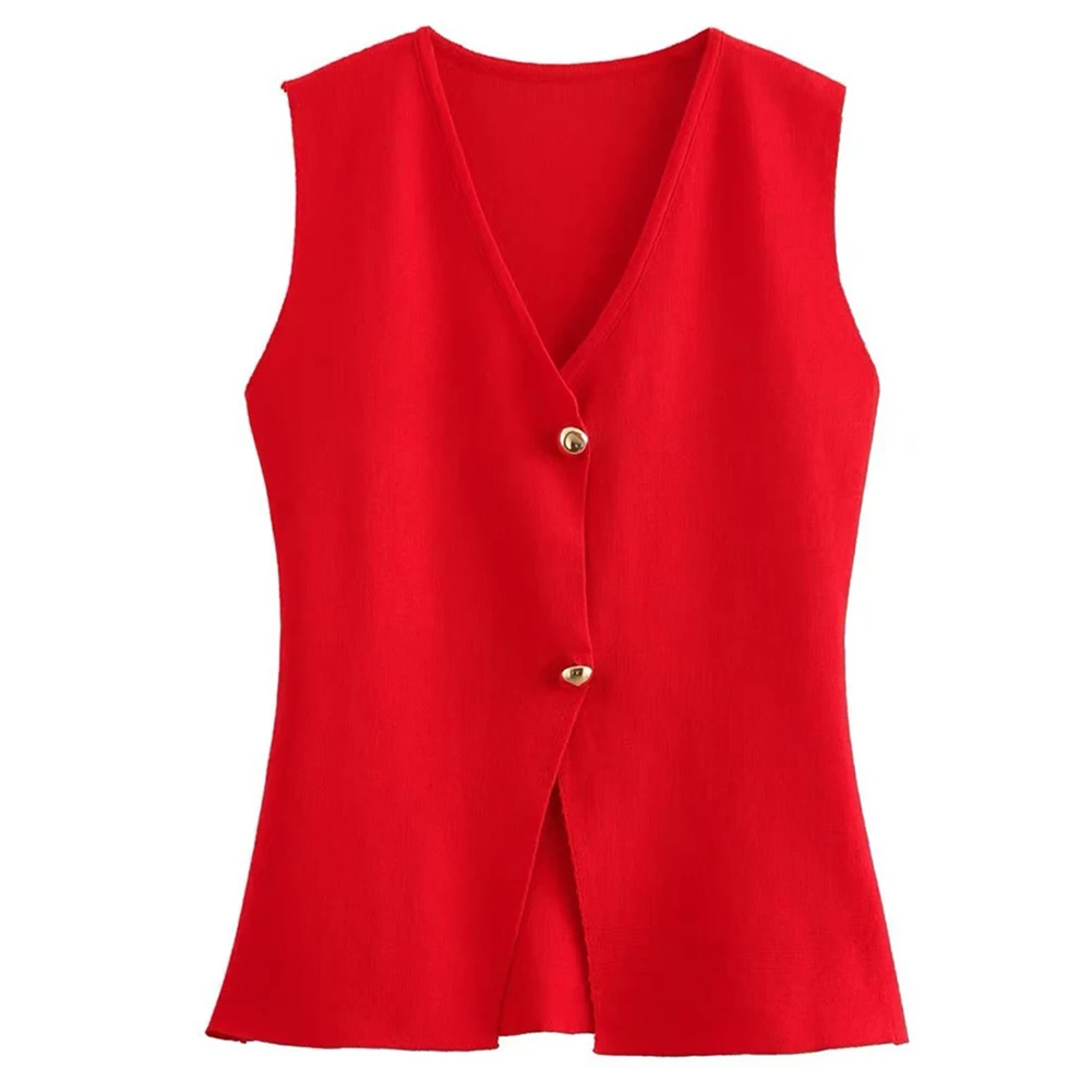 

Идеально подходит для весны, женский жилет 30–75 кг, модный модный жилет с разрезом, полиэфирная ткань, обычная длина, дизайн с v-образным вырезом