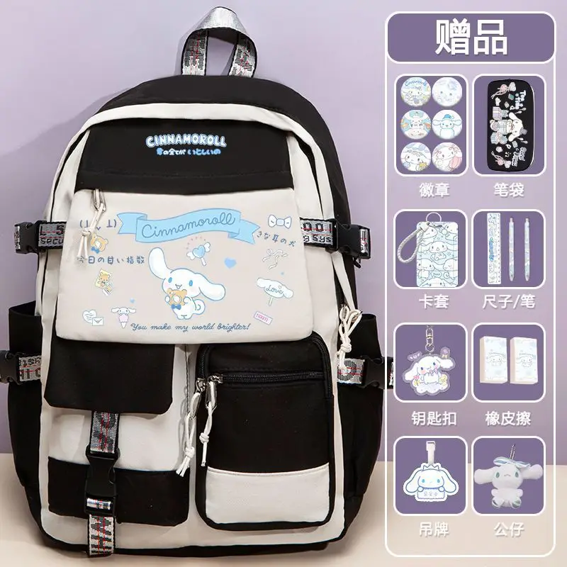 Sanrio New Cinnamoroll Babycinnamoroll Student Schoolbag Cute Cartoon Casual Large Capacity Lightweight Double-Shoulder Backpack