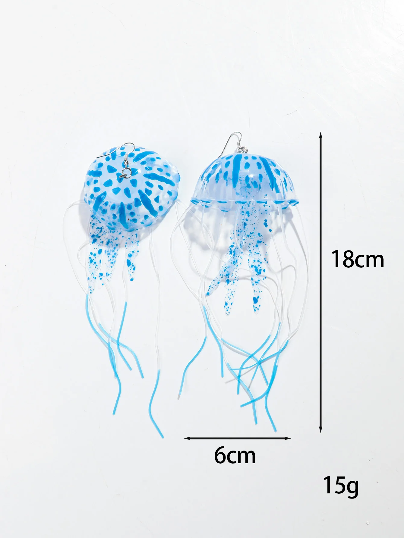 Creative Jellyfish Long Tassel Silicone Earrings for Women Funny UV Glow Ocean Animal Drop Earring Festival Mermaid Jewelry Gift