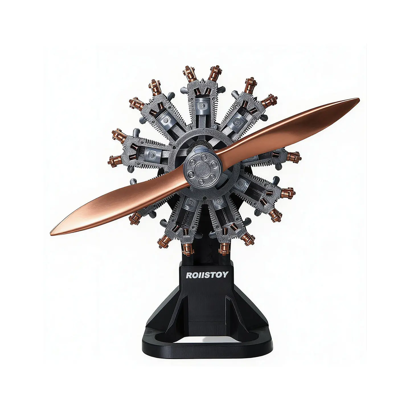 Nine Cylinder Radial Piston Engine Model 3D Printed Electric Working Desktop Ornament Cool Tech Gift STEM Educational Hobby Toy