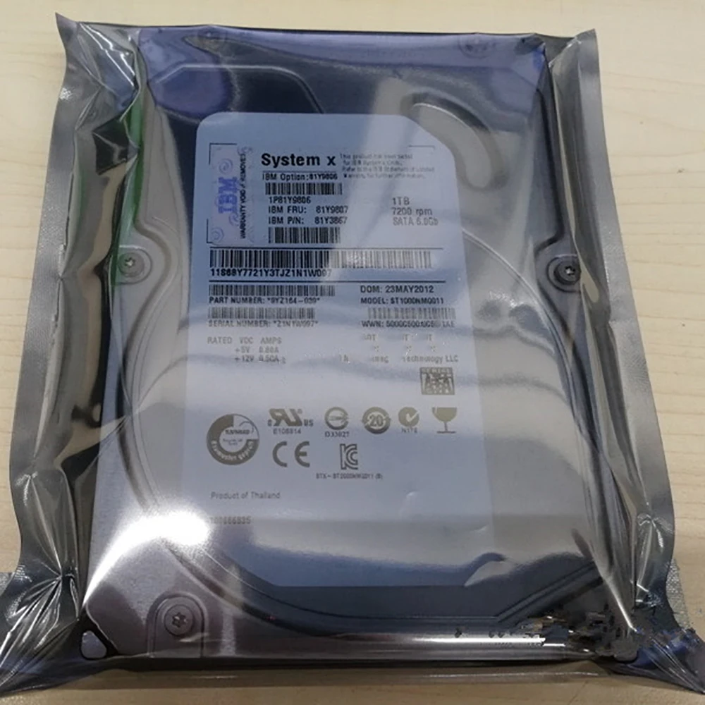 

For IBM Server Hard Disk X3650M4 81Y9806 81Y9808 1T SATA 7.2K 3.5"