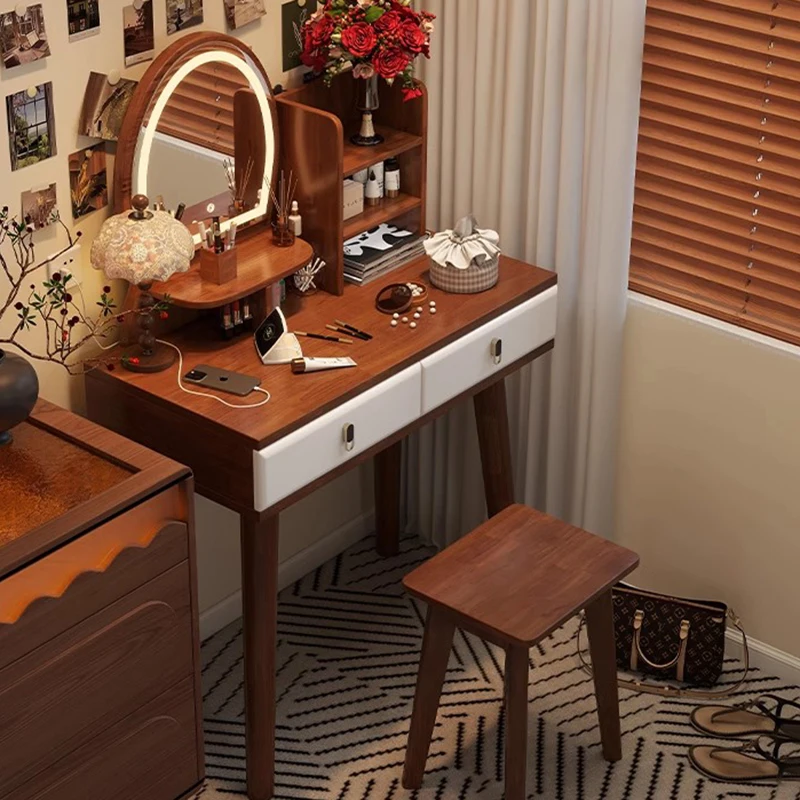 

Wood Modern Vanity Table Bedroom Makeup Mirror Desk Chair Dressing Table Cabinet Cheap Mesa De Maquillaje Chinese Furniture