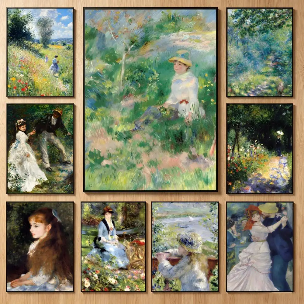 Gentle Painter P-Pierre Auguste Renoir Poster Classic Self-Adhesive PP Wall Sticker for Living Room Bar Decor Gift