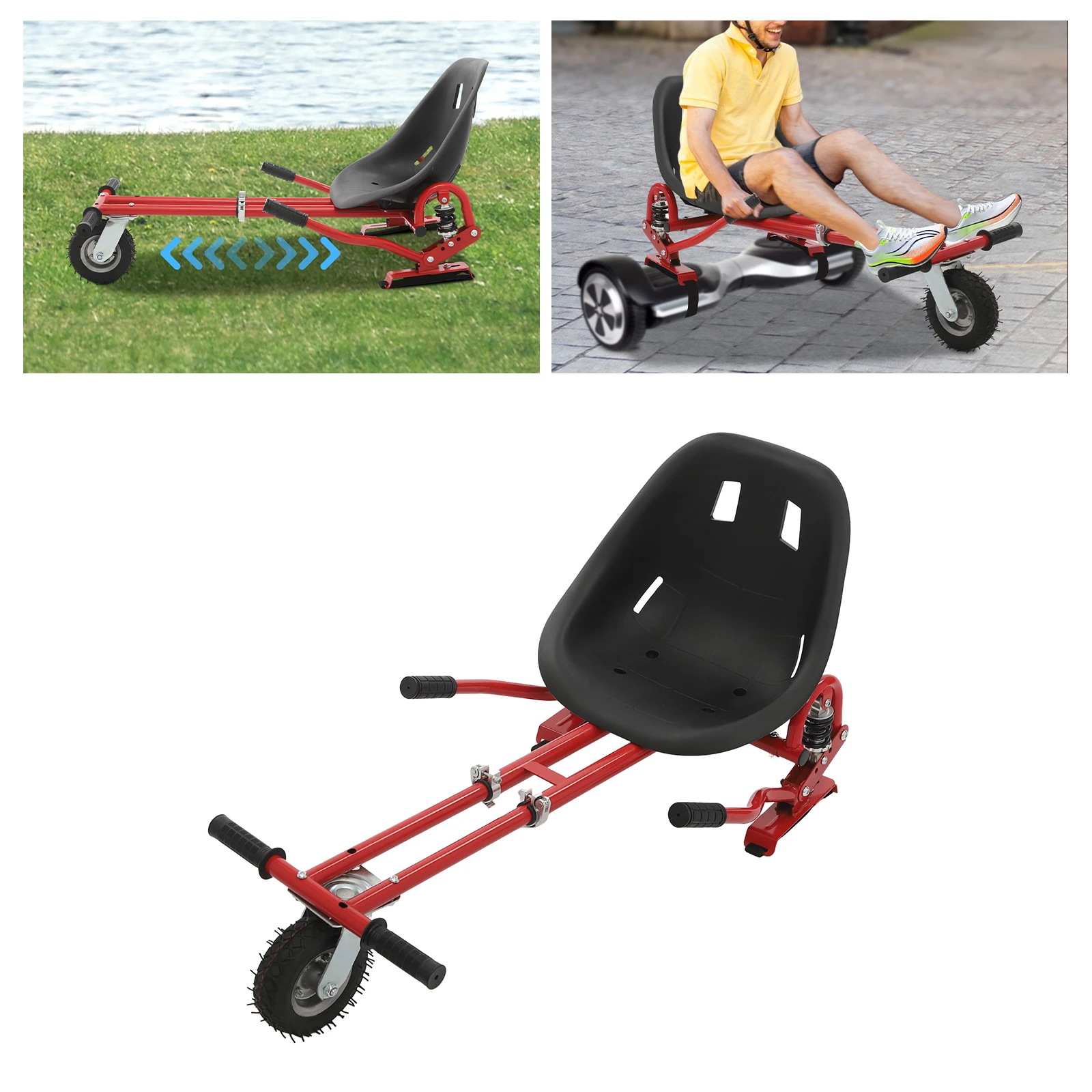 

7.5kg Steel-Plastic Adjustable Hoverboard Seat 100kg Load Capacity Adjustable for 6.5-10 inch Balance Scooter Seat Attachment