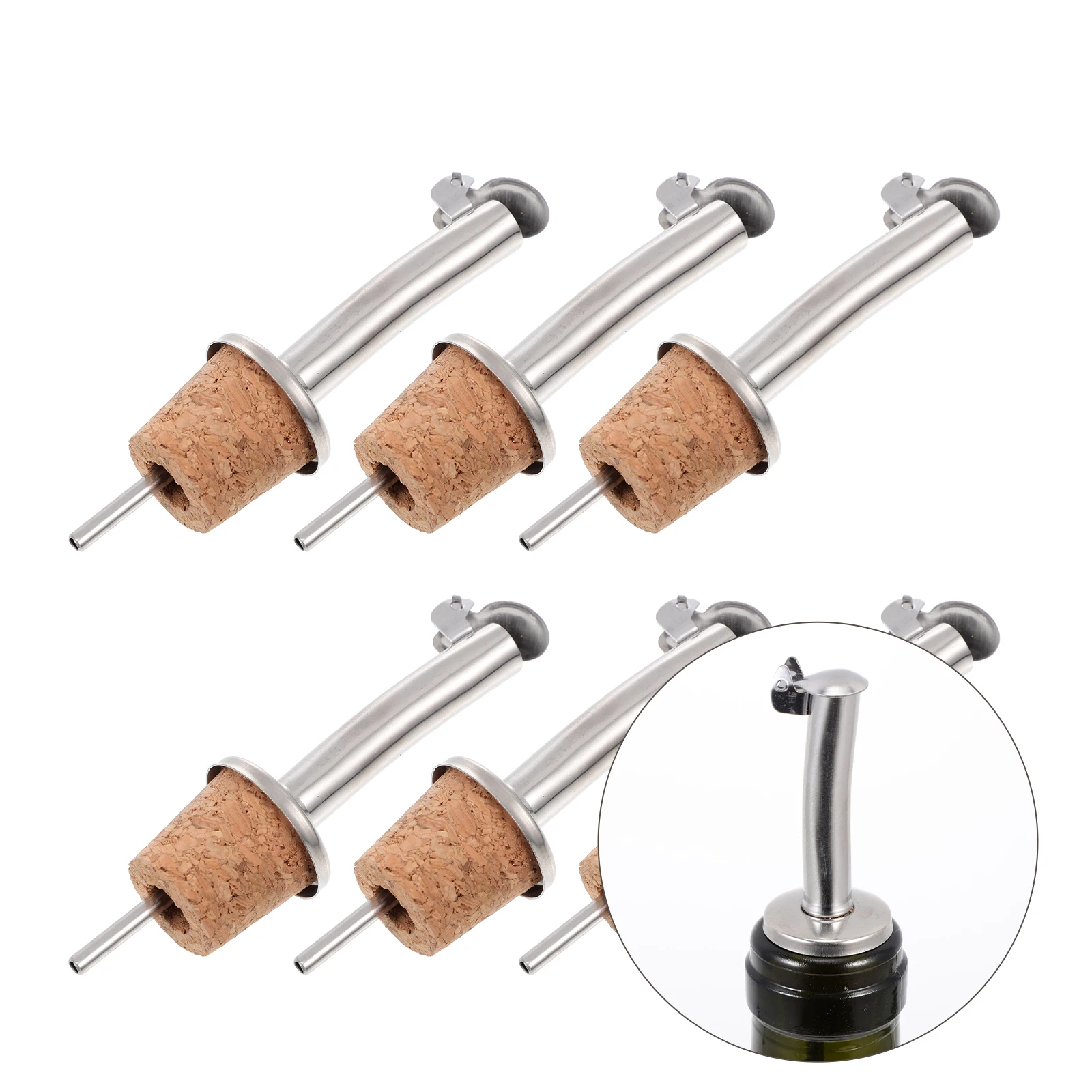 6Pcs Household Wine Pourers Bottle Stoppers Creative Wine Pourers Red Wine Bottle Oil Stopper Wine Device Wine Pouring Nozzle