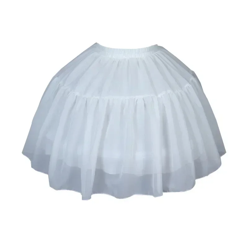 Hot Sale Womens Girls Chiffon Short Petticoat Scalloped Lace Trim Lolita Cosplay Bridal Adjustable Crinoline Underskirt
