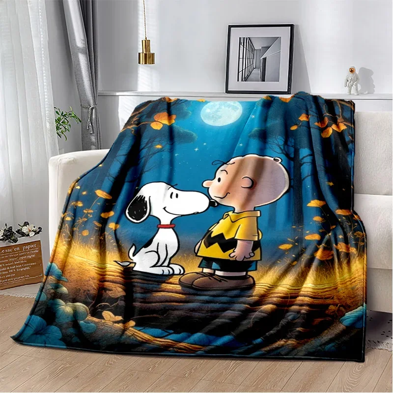 Retro Snoopy Kawaii Dog Soft Plush Blanket,Cartoon Flannel Blanket Throw Blanket for Living Room Bedroom Sofa Cover Kids Gift