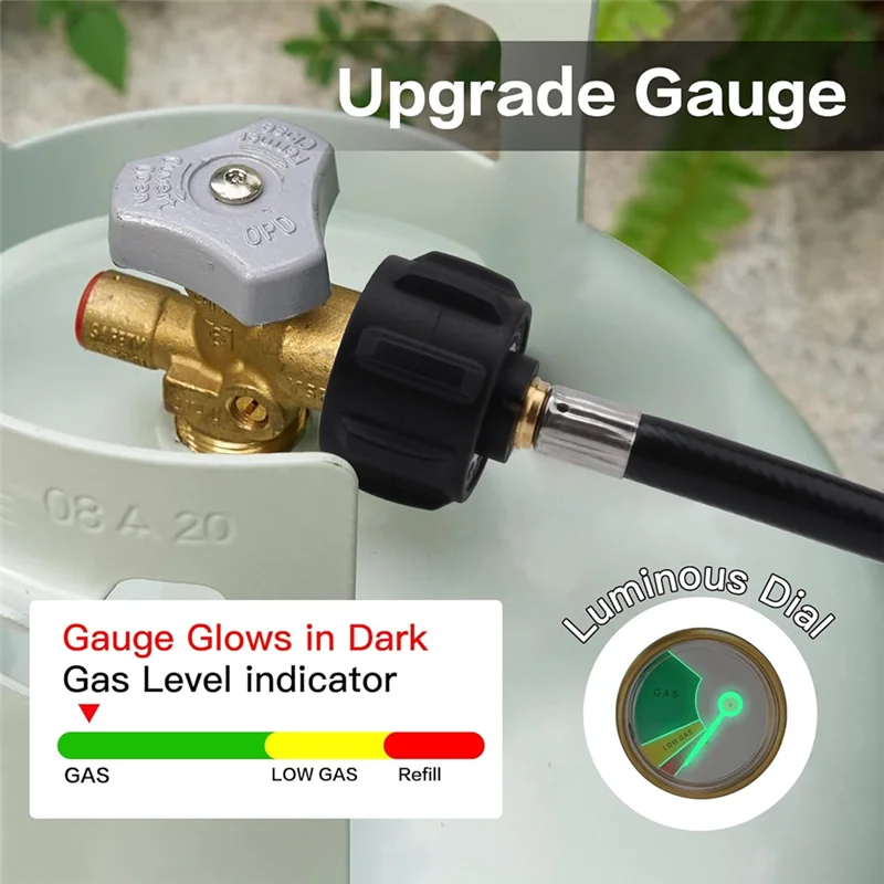 36Inch Propane Refill Adapter Hose,High Pressure Camping Grill(QCC/Type1 Inlet) 1LB Propane Gas Tank Adapter Connector-AA26
