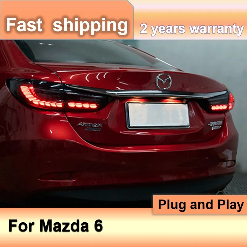 

Стайлинг автомобиля для задних фонарей Atenza 2014-2019 Mazda 6, задние фонари Mazda Atenza, задние фонари, динамический указатель поворота DRL