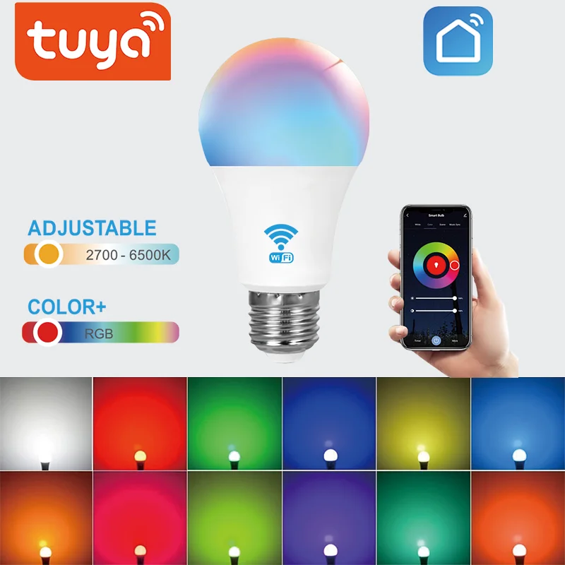 Tuya Smart WiFi Bluetooth LED لمبة أضواء مع توقيت التحكم الصوتي عبر Alexa Google Assistant Smart Life APP Group E27 15W #1