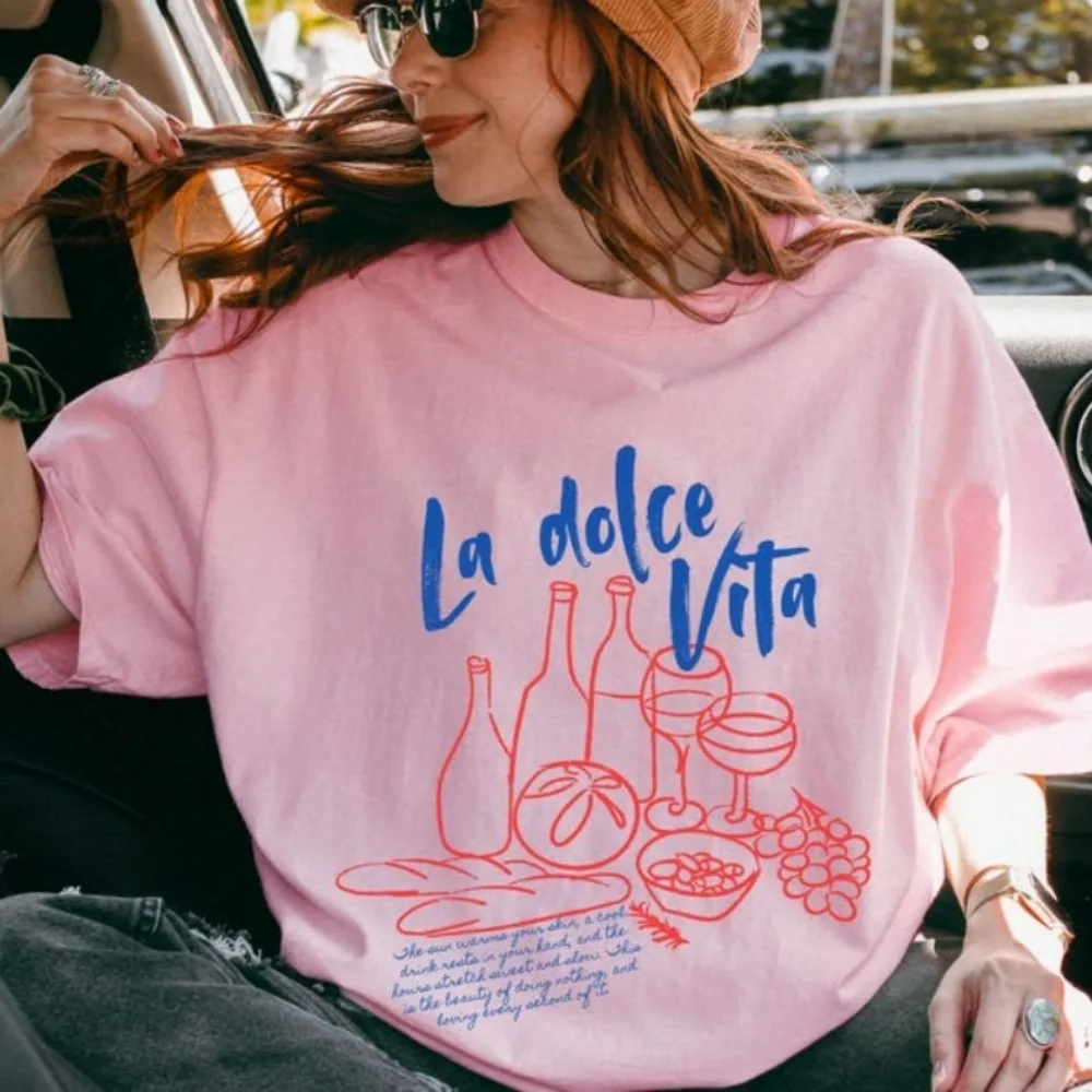 La Dolce Vita Amalfi Coast Shirt Italian Women Summer Citrus Tee Ciao Bella Tees Tomato Girl Summer Italian Trend Tops