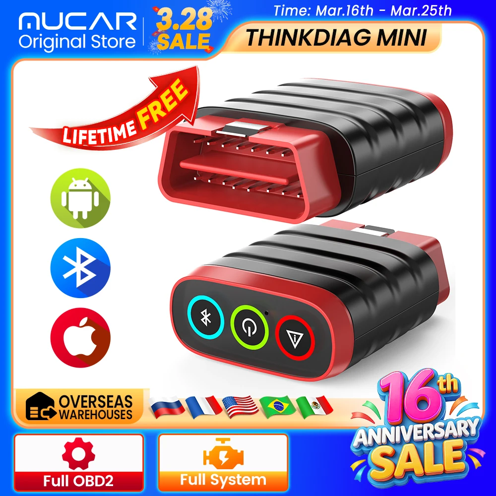 THINKCAR Thinkdiag MINI OBD2 scanner full system bluetooth Automotive diagnostic tool OBD code reader scan Lifetime Free Update