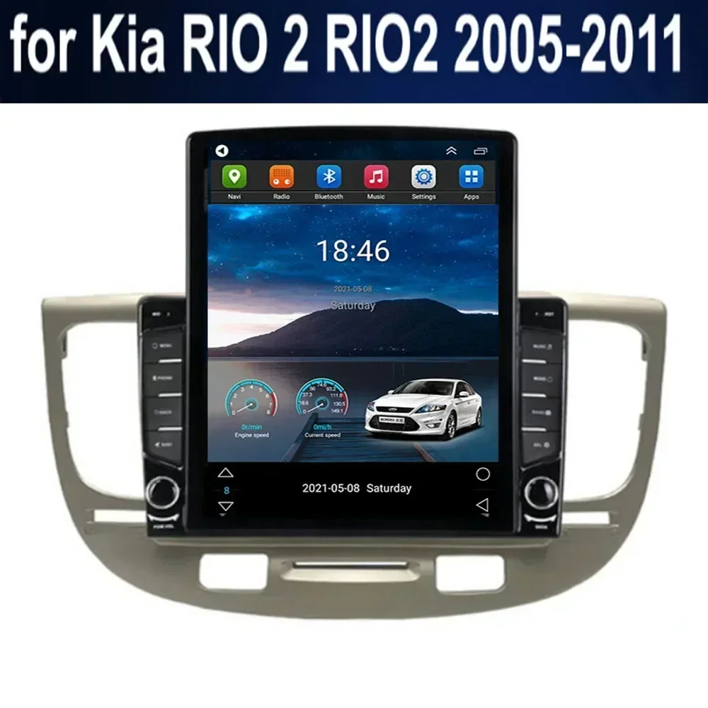 

Для Tesla Style 2Din Android 13 Автомобильный радиоприемник для Kia RIO 2 RIO2 2005-2011 Мультимедийный видеоплеер GPS Стерео Carplay DSP RDS Камера