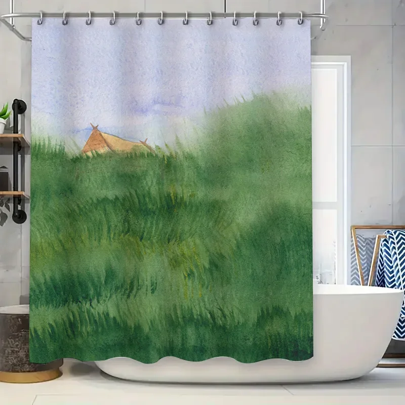 

Занавеска для душа с синим котом, декоративная водонепроницаемая ткань, аксессуары для домашней ванной комнаты для детской ванной комнаты, синий, зеленый, красный, желтый, оранжевый P