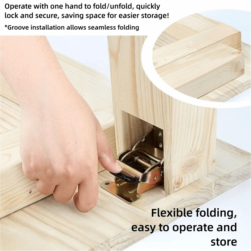 مفصلات قفل ذاتي 0/90/180 درجة مع مسامير حديدية ذاتية القفل تمديد دعم قوس دعم قابل للطي #4