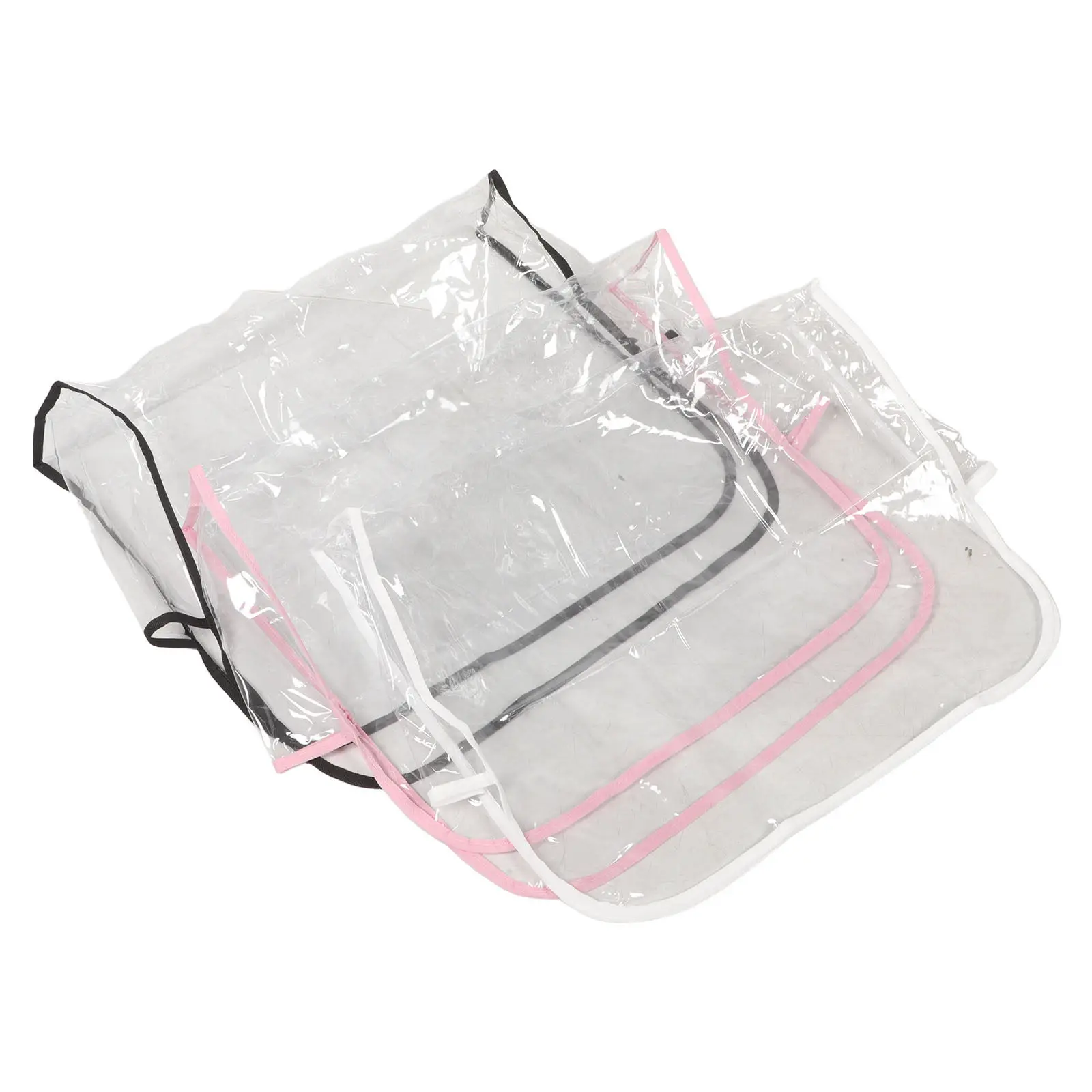 3Pcs Clear Hair Salon Chair Covers Transparent Waterproof Protector Detachable Plastic Back Seat Cover for Barbershop Chair