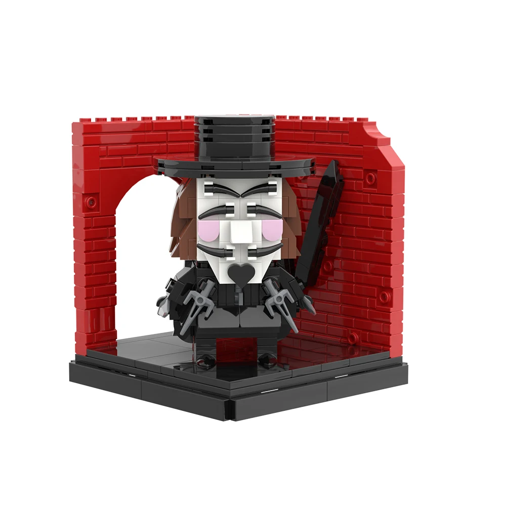 MOC V for Vendetta Building Blocks Kit 294PCS Anti‑Hero Guy Fawkes Mask Figure Bricks Toy Adult Gift For Family Friend