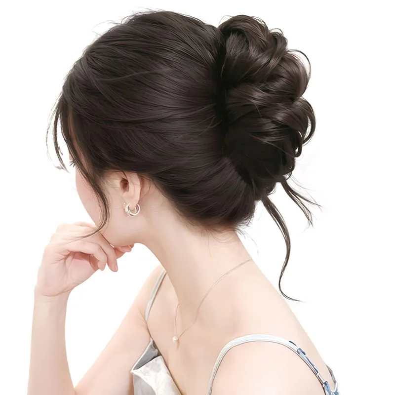 Synthetische klauwchignon Kort rommelig krullend haarbroodje Haarstukje voor dames Scrunchy Clip-on haar Nep haar